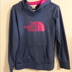The North Face pink and blue sweatshirt, size M
